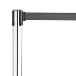 Barrière rétractable en inox poli Bolero sangle noire 3 m (lot de 2) — JA341