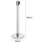 Barrière rétractable en inox poli Bolero sangle noire 3 m (lot de 2) — JA341