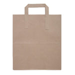 Grands sacs en papier marron à poignées plates Fiesta Recyclables (lot de 250) — JA529