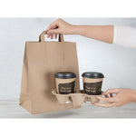 Grands sacs en papier marron à poignées plates Fiesta Recyclables (lot de 250) — JA529