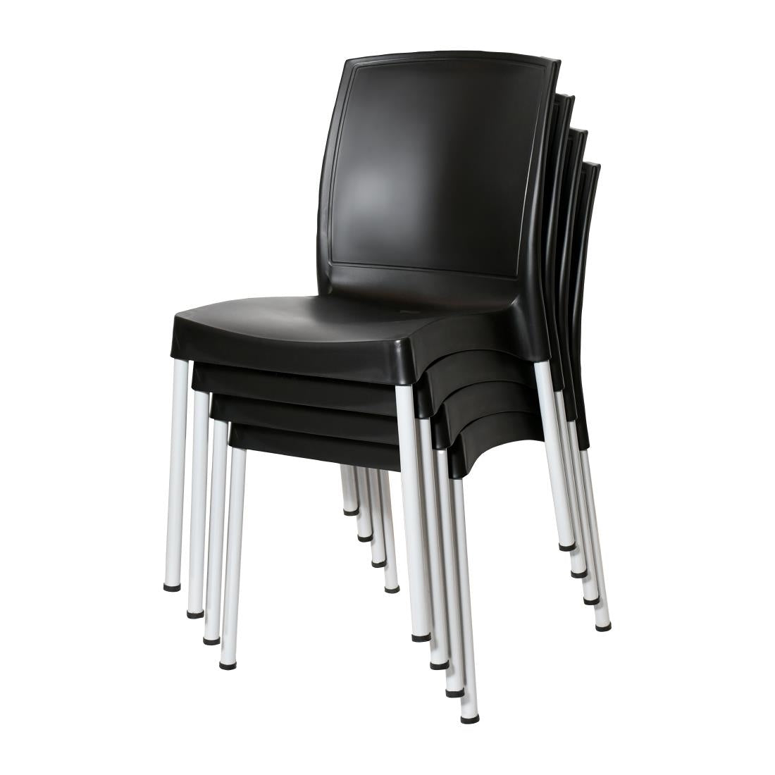 Chaises en polypropylène Bolero Elements noires (lot de 4) — JA918