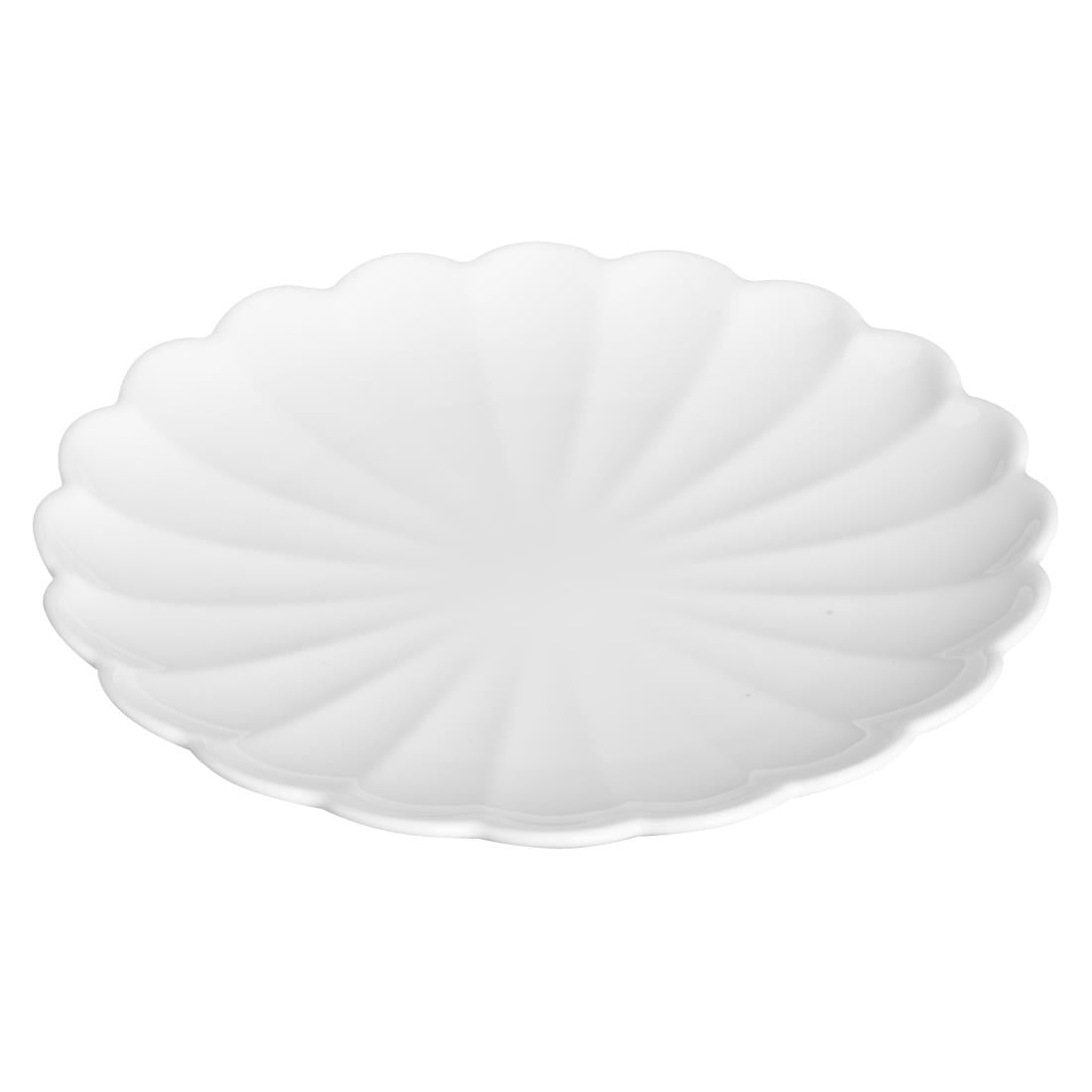 Assiettes festonnées Olympia Bloom blanches 175 mm (lot de 6) — JB393