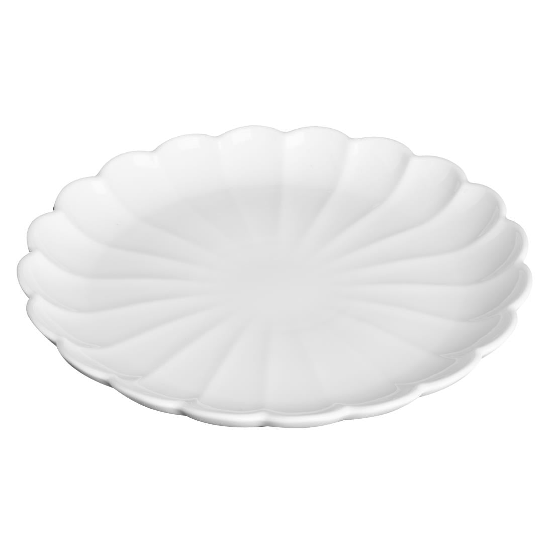 Assiettes festonnées Olympia Bloom blanches 276 mm (lot de 4) — JB395