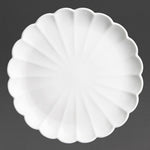 Assiettes festonnées Olympia Bloom blanches 276 mm (lot de 4) — JB395