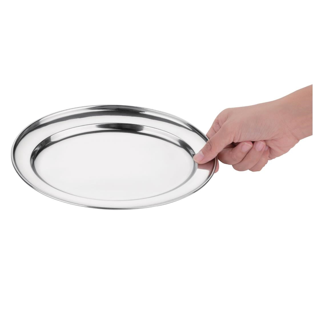 Plat de service ovale en inox Olympia 250mm — K362