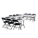 Table pliante rectangulaire Bolero blanche 1,8 m — LL001