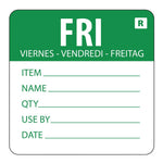 Etiquette amovible Hygiplas jour de la semaine Vendredi (lot de 500) — L070