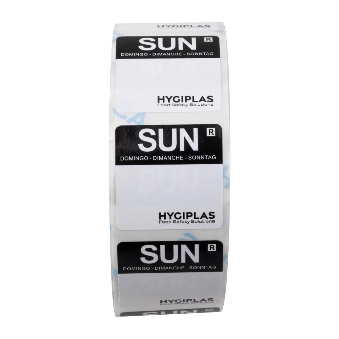 Etiquettes alimentaires code couleur noir Hygiplas dimanche 24mm (lot de 1000) — L930