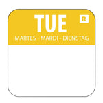 Etiquettes alimentaires code couleur jaune Hygiplas mardi 24mm (lot de 1000) — L932
