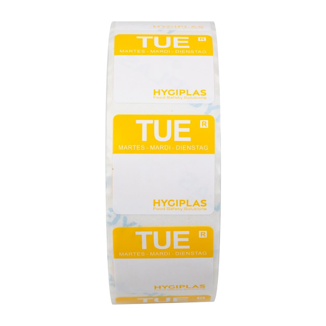 Etiquettes alimentaires code couleur jaune Hygiplas mardi 24mm (lot de 1000) — L932