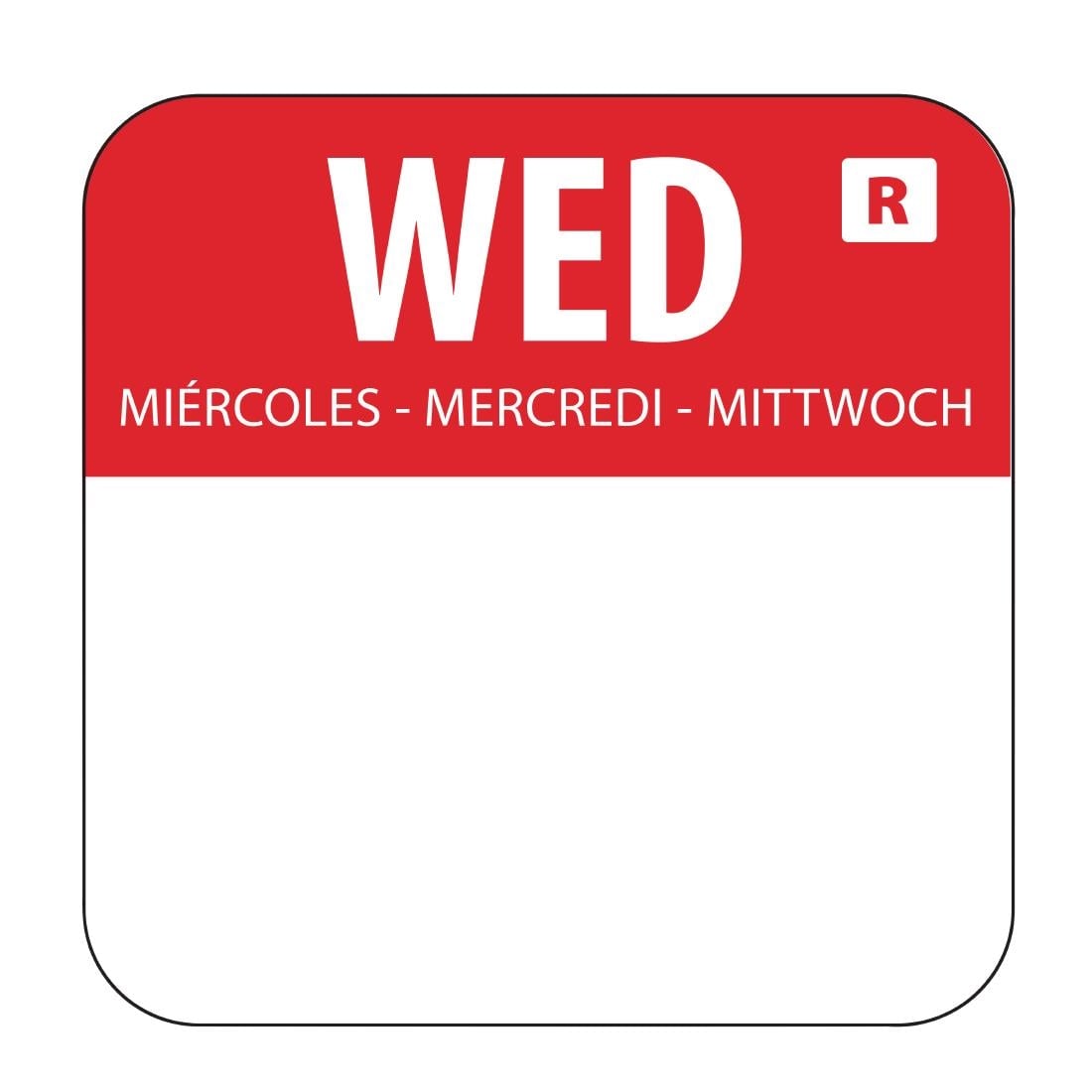 Etiquettes alimentaires code couleur rouge Hygiplas mercredi 24mm (lot de 1000) — L933