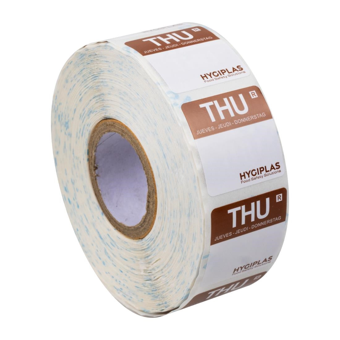 Etiquettes alimentaires code couleur marron Hygiplas jeudi 24mm (lot de 1000) — L934