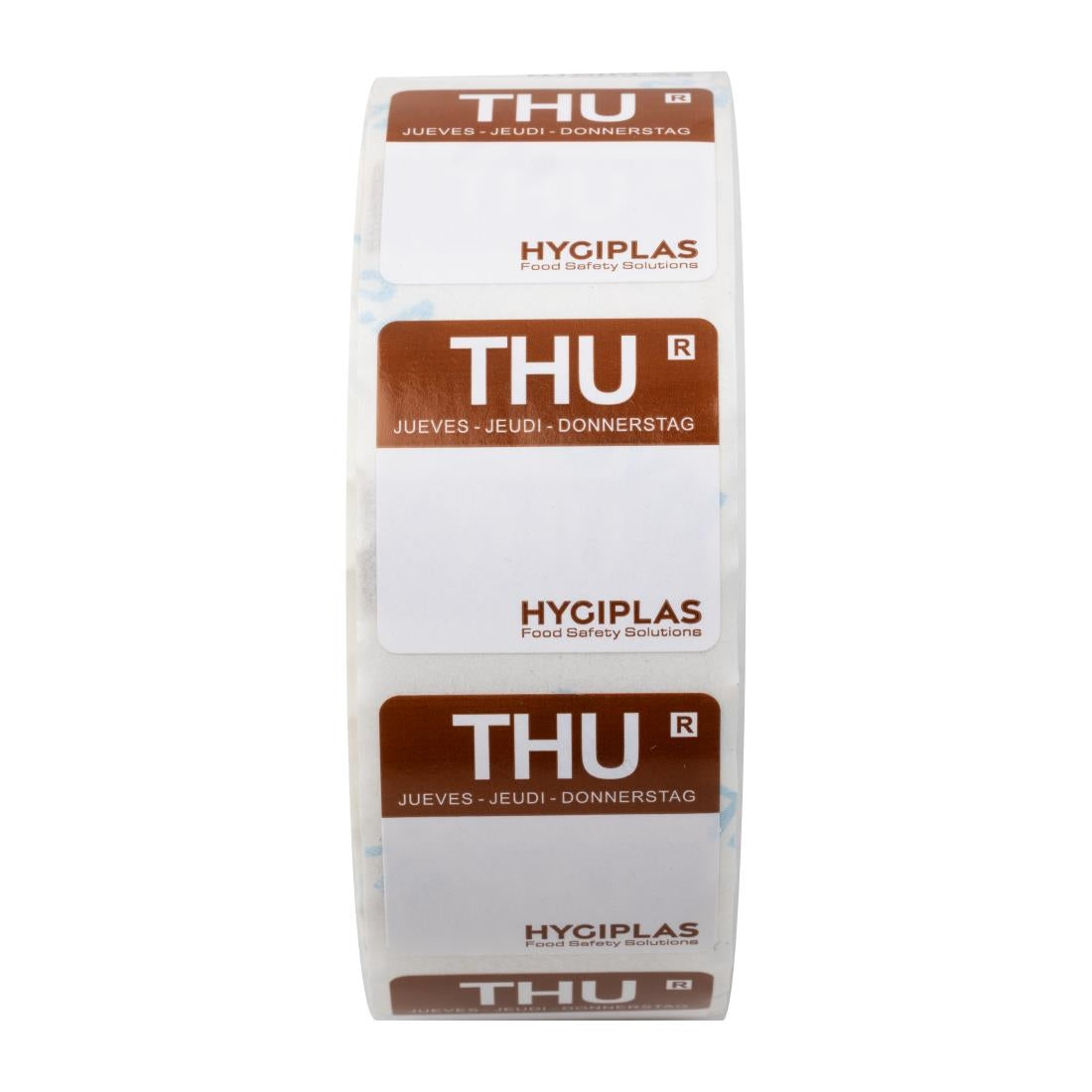 Etiquettes alimentaires code couleur marron Hygiplas jeudi 24mm (lot de 1000) — L934