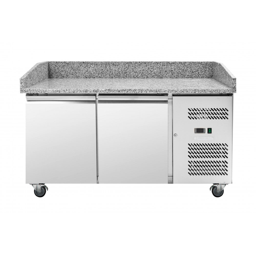 Meuble à Pizza Réfrigéré Inox Professionnel 2 Portes - Format 600x400 mm