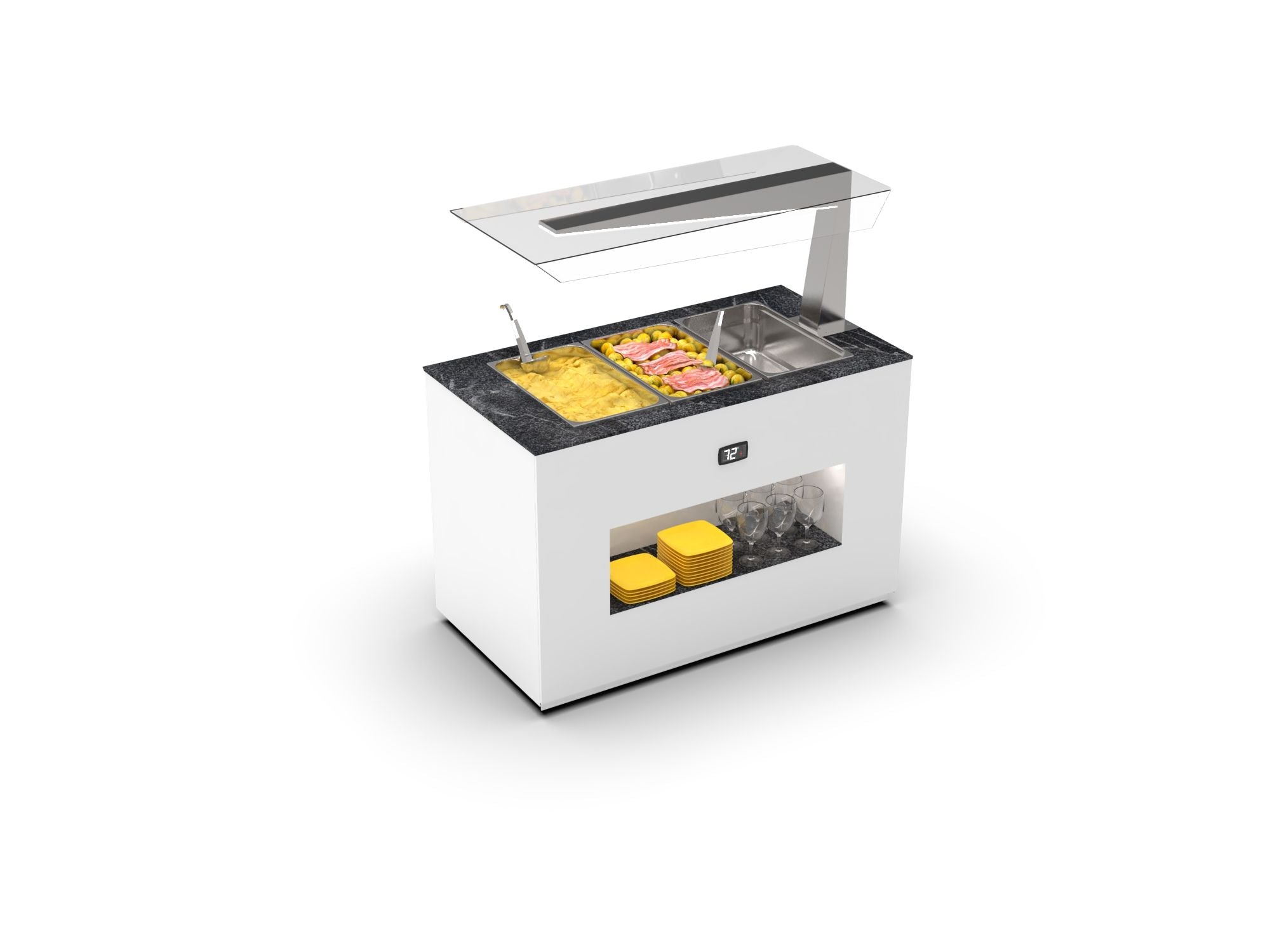 Buffet Chaud Îlot – Sahara Bain-Marie Profonde – Série BUB150A / BUB150A-I – 1300x700x1400 mm