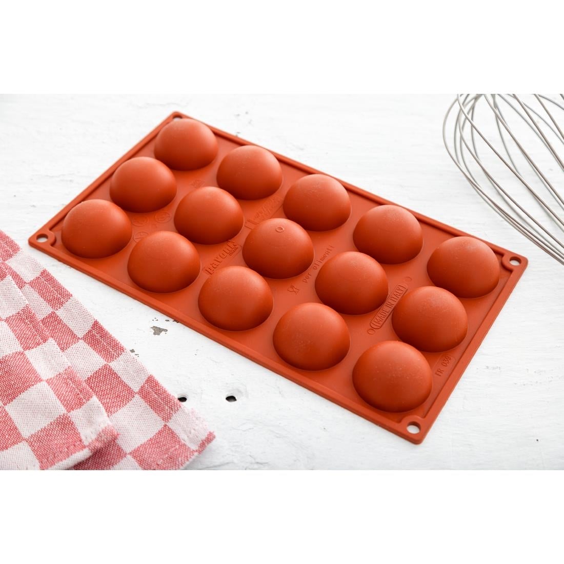 Plaque 15 demi-sphères en silicone Pavoni Formaflex — N936