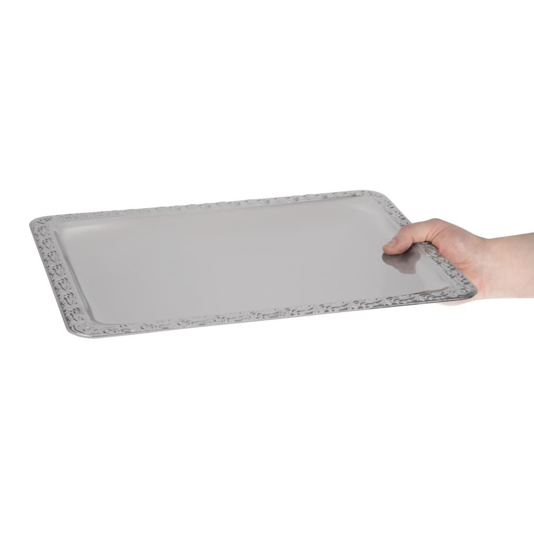 Plateau de service rectangulaire inox APS 420 x 310mm — P005
