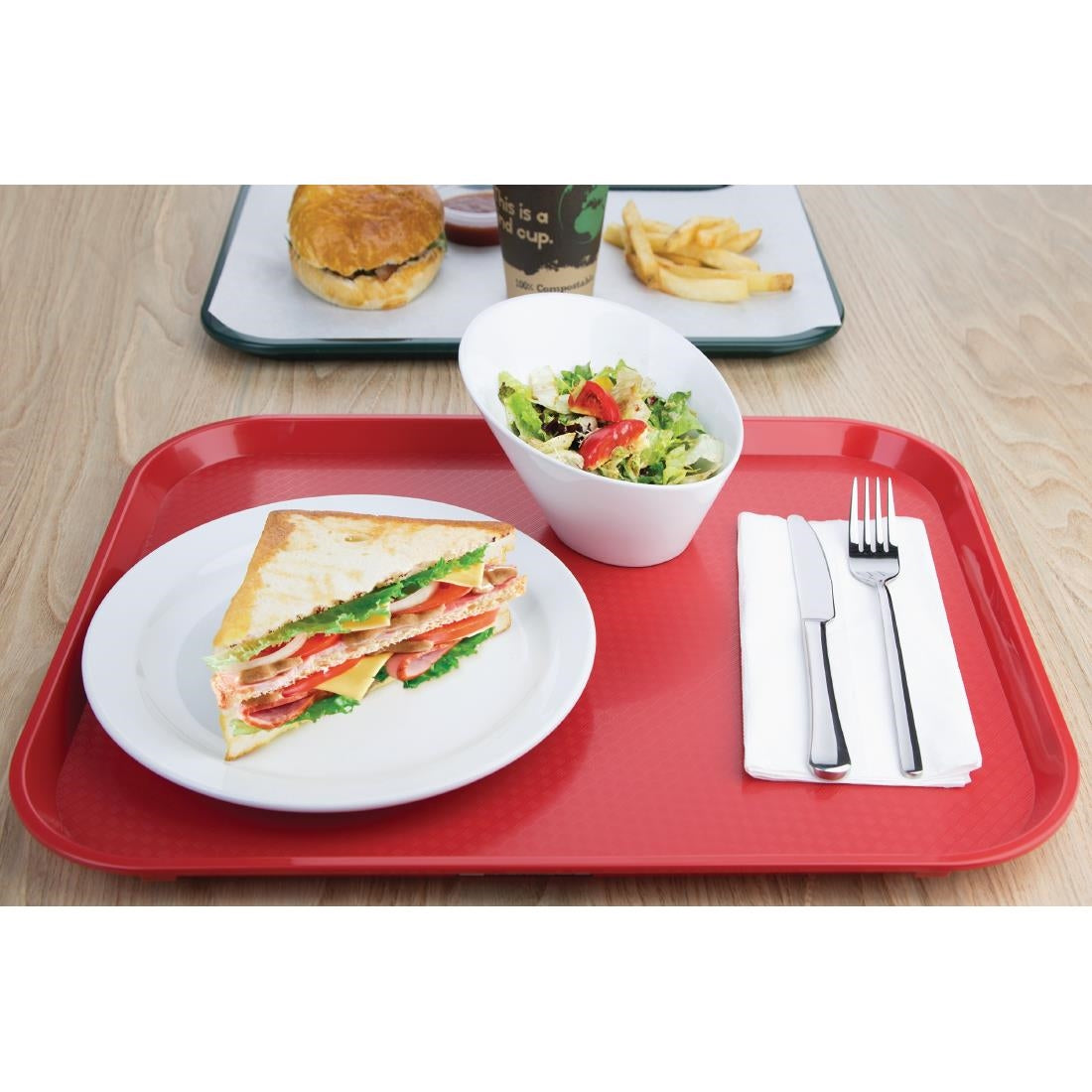 Plateau self-service Olympia Kristallon rouge 450 x 350mm — P510