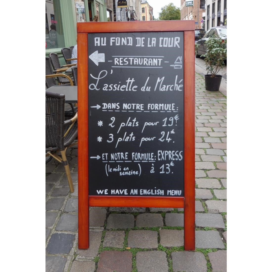 Panneau de trottoir Securit Duplo acajou 700 x 1350mm — P514