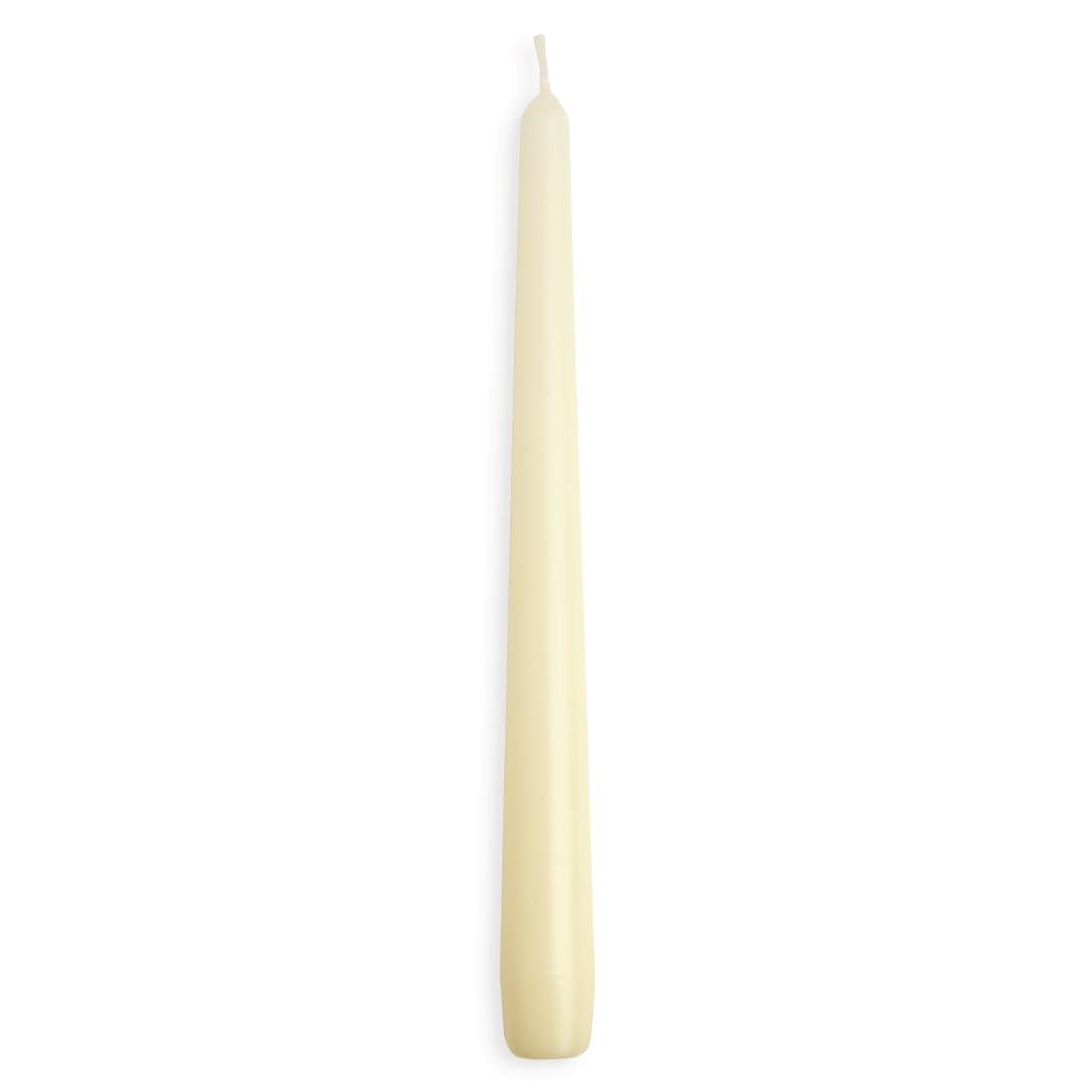 Bougies effilées Bolsius 254 mm ivoire (lot de 100) — P962