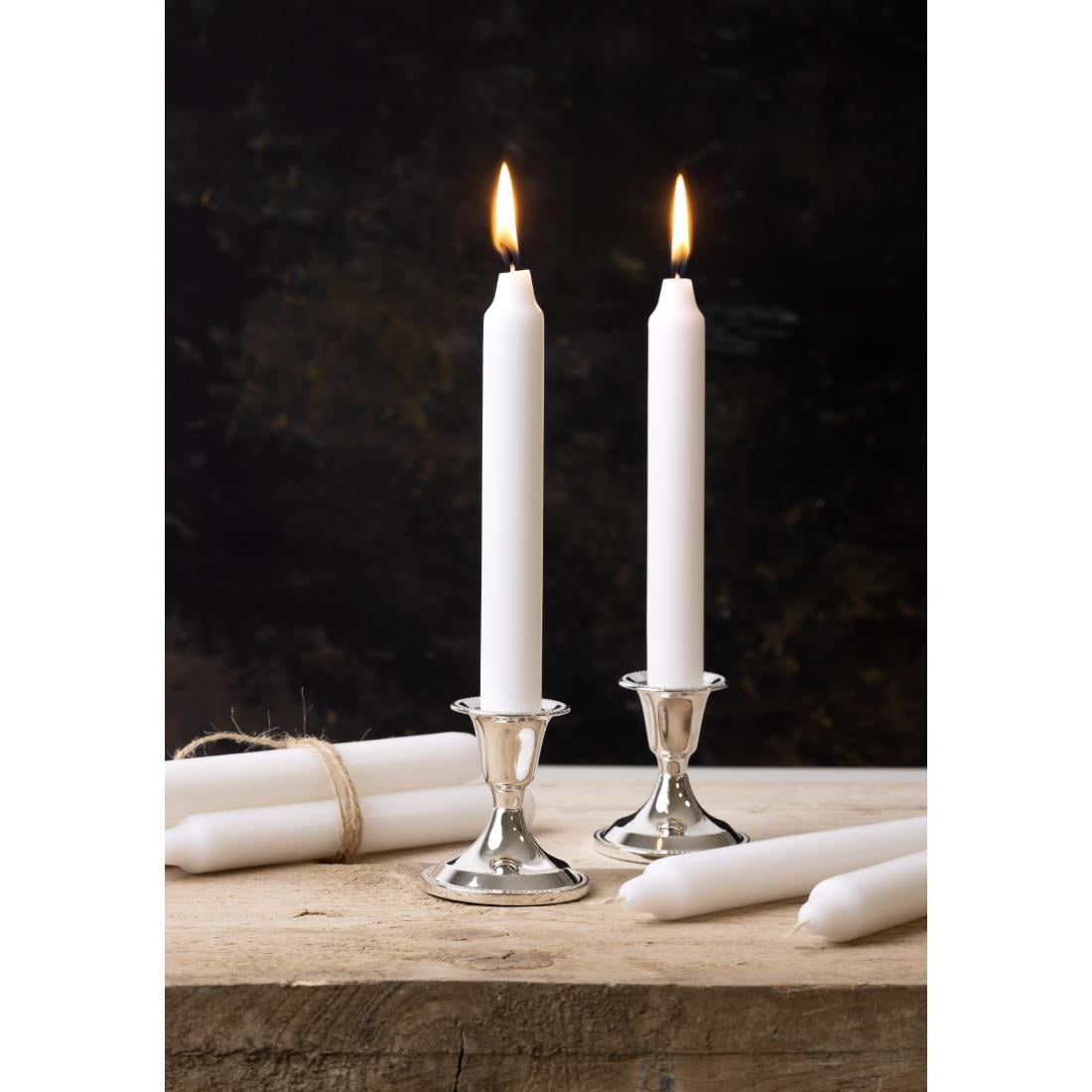 Bougies bistro Bolsius 177mm blanches (lot de 45) — P963