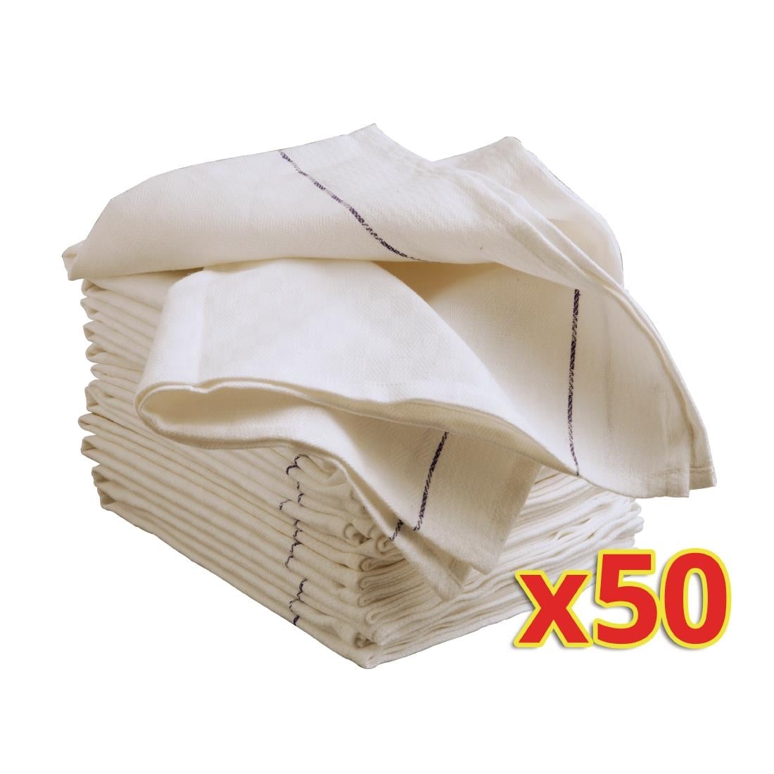 Offre spéciale : Torchons de service en polycoton Vogue (lot de 50) — S114