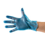 Gants bleus en vinyle, taille M (lot de 500 gants) — S619-M