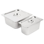 Ensemble de bacs GN 1/3 et 2/3 inox avec couvercles Vogue — SA240