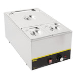 Ensemble de bacs GN 2 x 1/6 et 2/3 inox avec couvercles Vogue — SA241