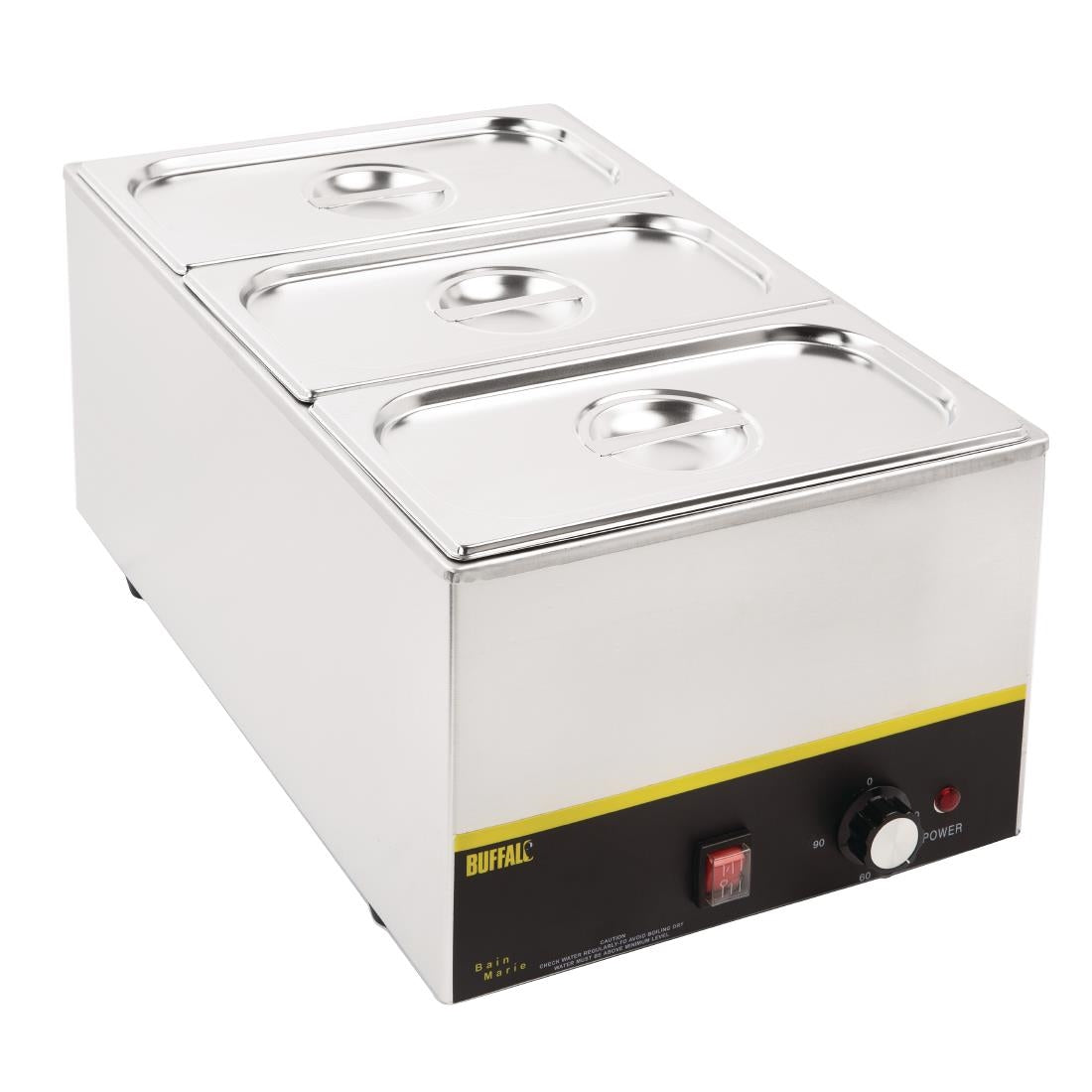 Ensemble inox 3 GN 1/3 avec couvercles Vogue — SA242