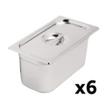 Ensemble inox 3 GN 1/3 avec couvercles Vogue — SA242