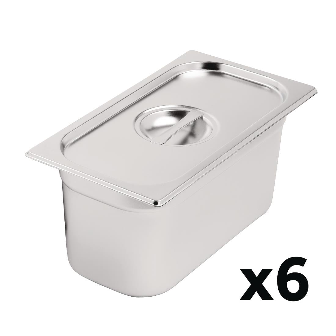 Ensemble inox 3 GN 1/3 avec couvercles Vogue — SA242
