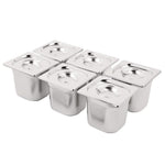Ensemble inox 6 GN 1/6 avec couvercles Vogue (2 entretoises 325 x 25mm) — SA243