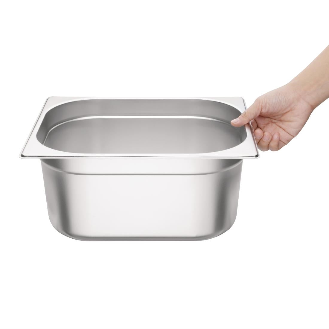 Ensemble de bacs GN 2 x 1/2 en inox avec couvercles Vogue — SA245