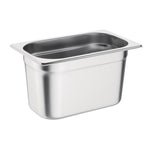 Ensemble de 4 bacs GN 1/4 en inox avec couvercles Vogue — SA247