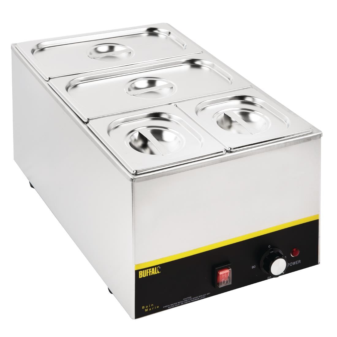 Ensemble de bacs GN 2x 1/3 et 2 x 1/6 en inox avec couvercles Vogue — SA249