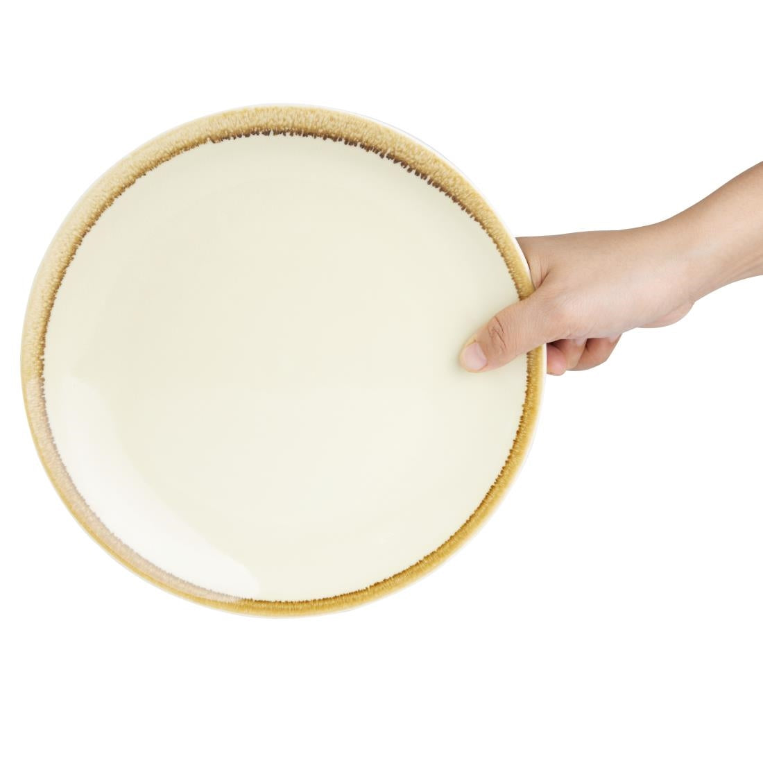 Assiettes plates rondes Kiln Olympia sable 230mm (lot de 6) — SA284