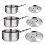 Ensemble 3 casseroles et couvercles inox Vogue Cook Like A Pro — SA617