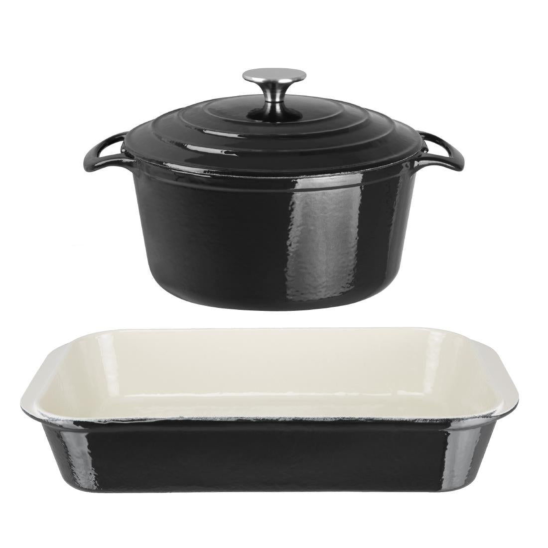 Ensemble 1 cocotte et 1 plat à rôtir en fonte Vogue Cook Like A Pro — SA619