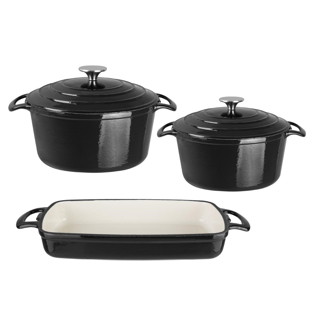 Ensemble 3 pièces cocottes et plat à rôtir en fonte Vogue Cook Like A Pro — SA620