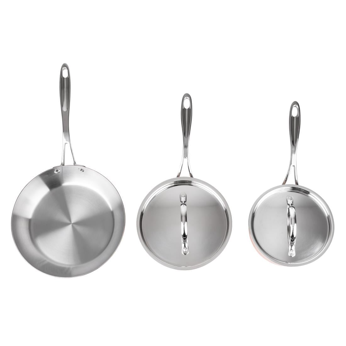 Batterie de cuisine en cuivre triple parois 3 pièces Vogue Cook Like A Pro — SA655