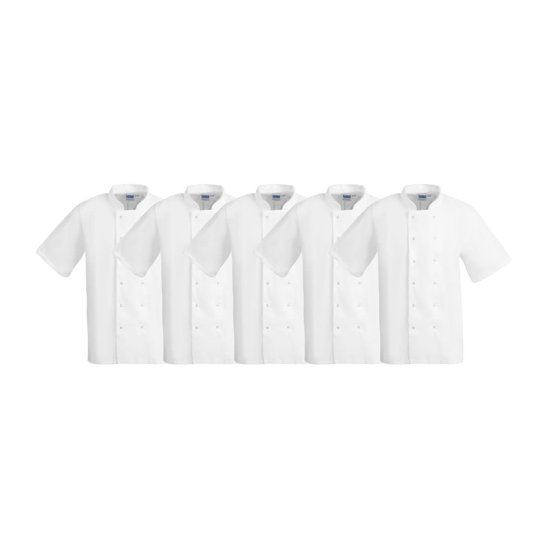 Vestes de cuisine manches courtes Whites Boston blanches S (lot de 5) — SA821