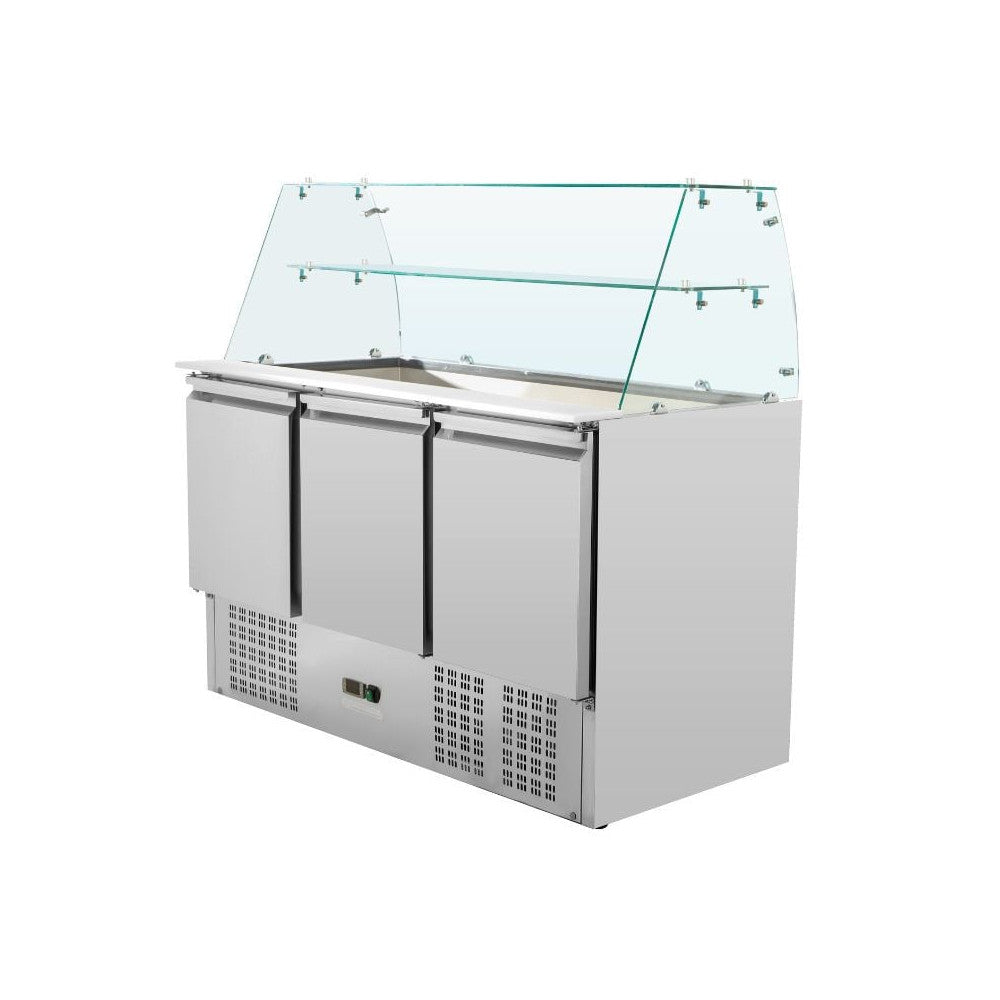 Saladette-toonbanken met glas