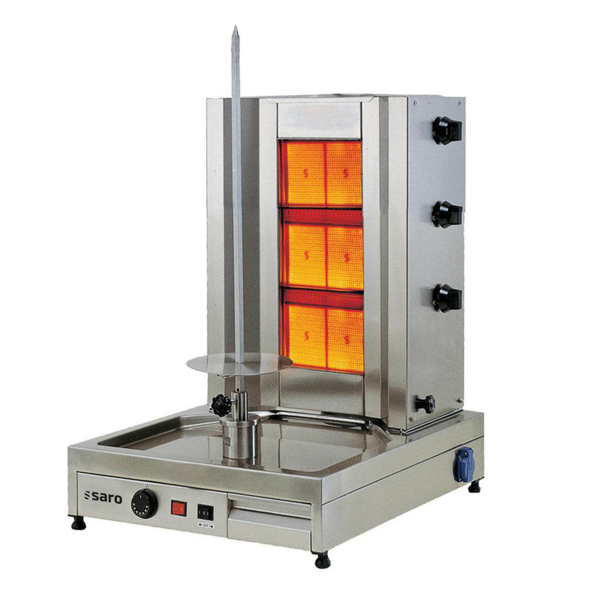 Gril à gaz pour kebab / gyros SARO à 3 brûleurs TILLA 3 - 126-1700