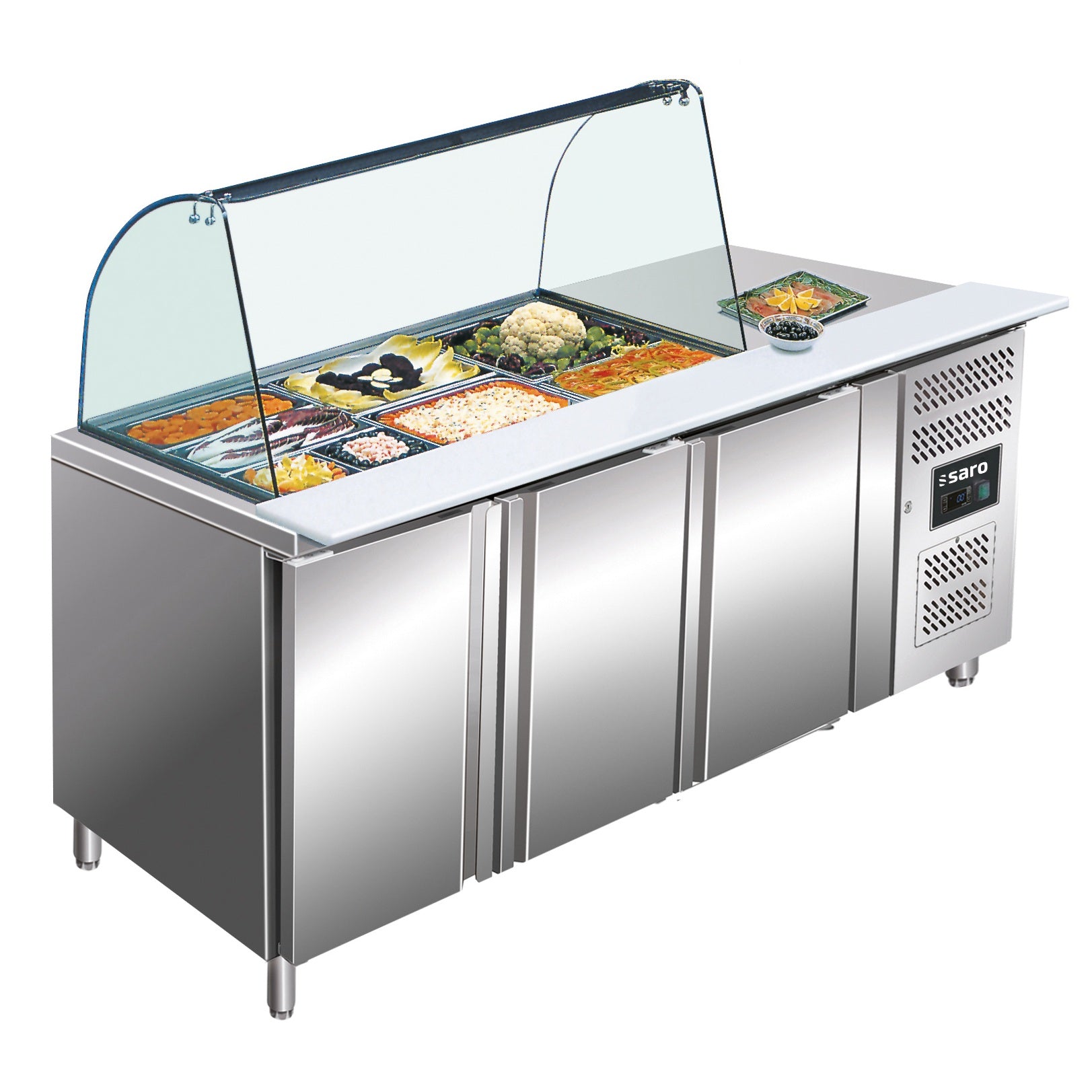 SARO Koelwerkbank met glazen top GN 3100 TNS - 323-10715