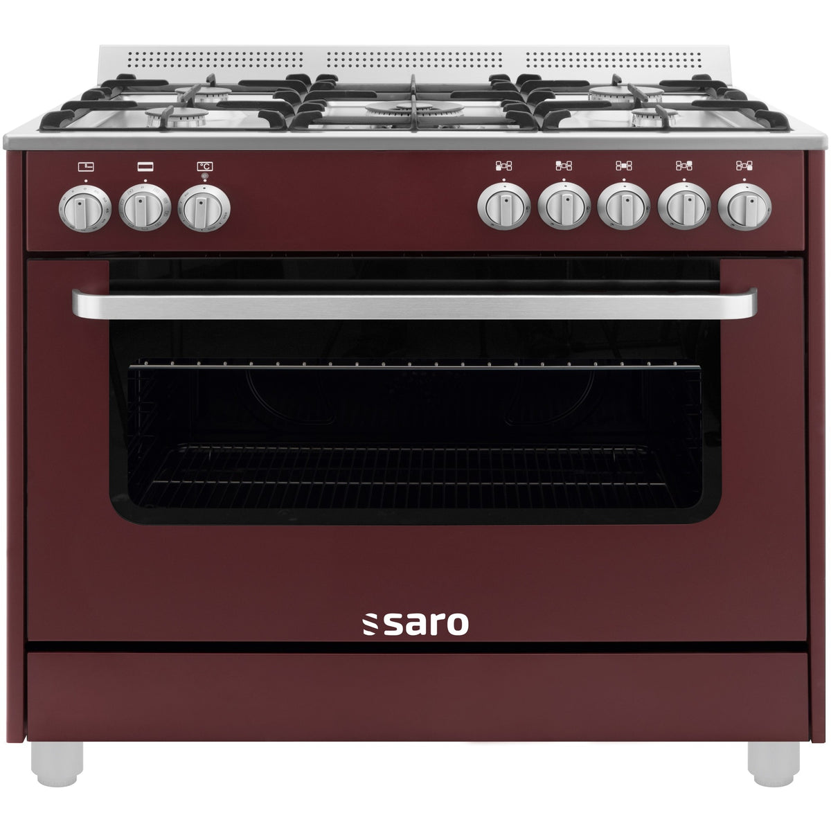 Cuisinière multifonction SARO gaz/électrique TS95C61LVI bordeaux - 331-10555