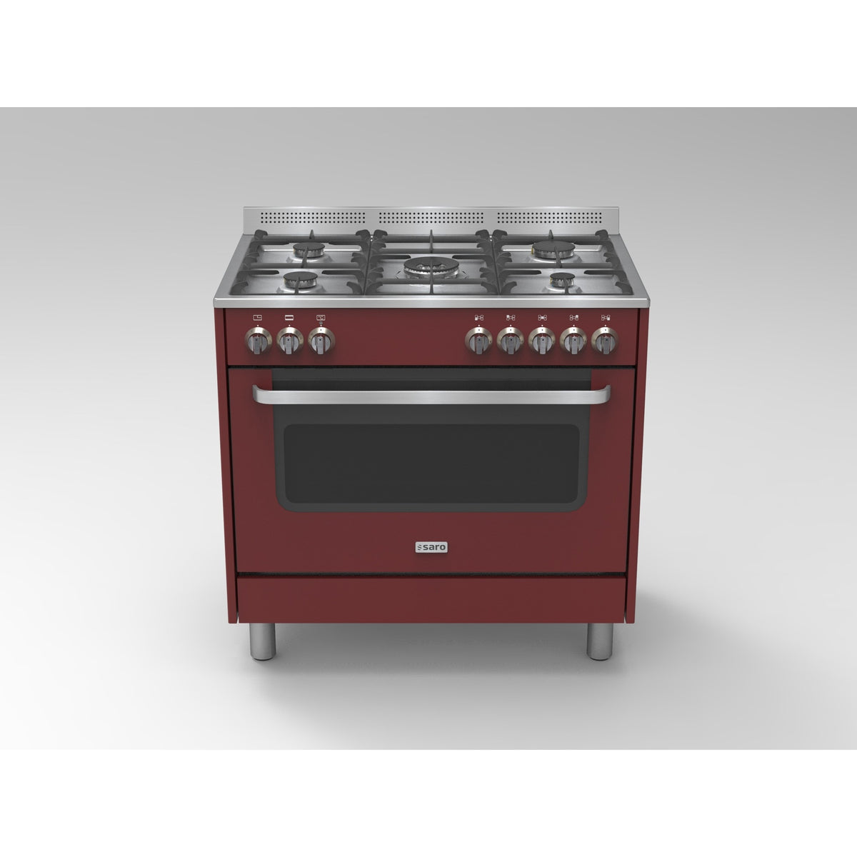 Cuisinière multifonction SARO gaz/électrique TS95C61LVI bordeaux - 331-10555