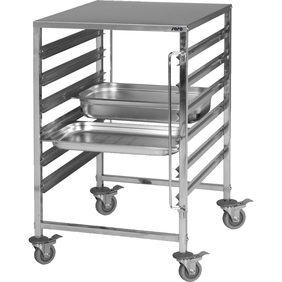 Chariot à étagères SARO avec plan de travail en acier inoxydable NOEL - 350-1015