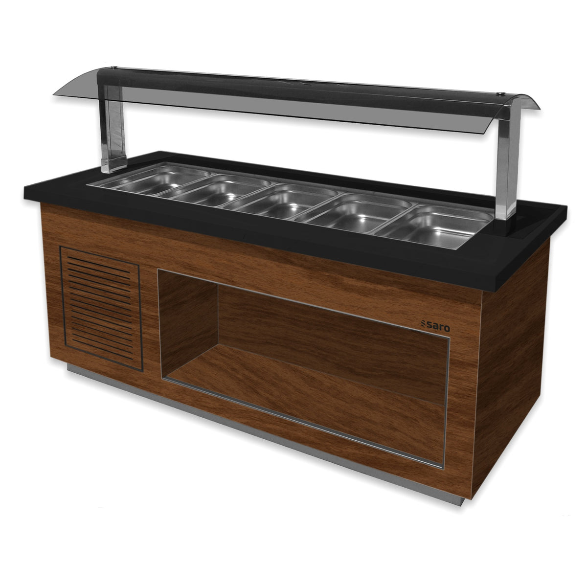 Buffet chaud SARO PREMIUM LINE SB-H200, finition noyer - 366-2310