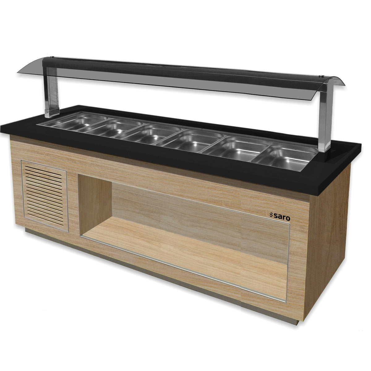 Buffet chaud SARO pour 6 bacs GN 1/1, PREMIUM LINE SB-H230 OAK - 366-2615